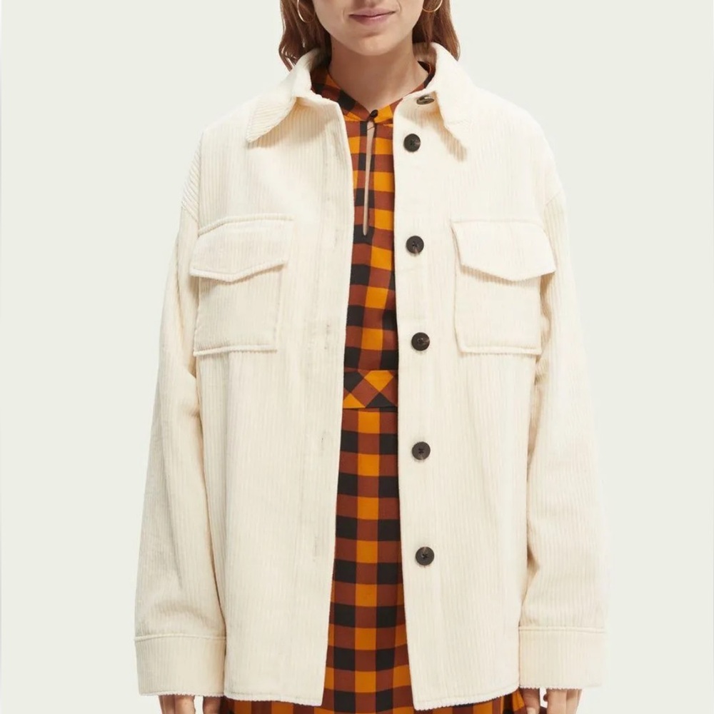 Scotch & Soda Relaxed Fit Organic Cotton Corduroy Shirt Jacket Size S NWT